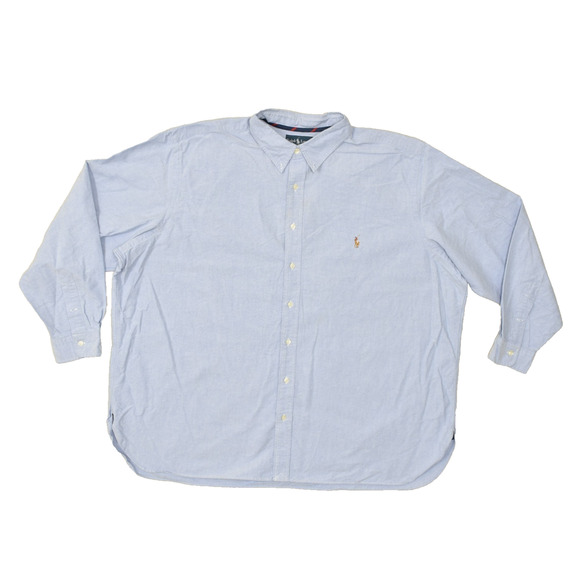 Men's Ralph Lauren Big & Tall Size 3XB Classic Fit Blue Button Down Shirt Cotton - Picture 1 of 8